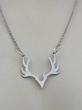 Collier en acier inoxydable argenté cerf 🦌