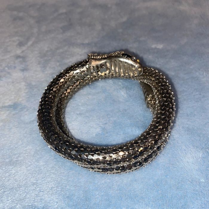 Bracelet fantaisie argenté serpent - photo numéro 5