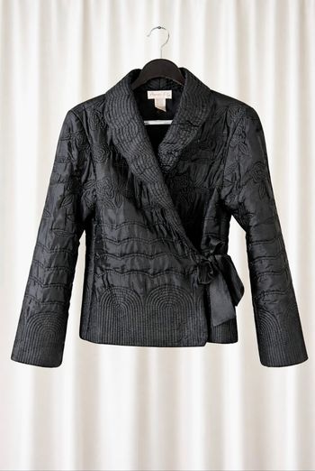 Veste Matelassée noire satiné Agnès Flo