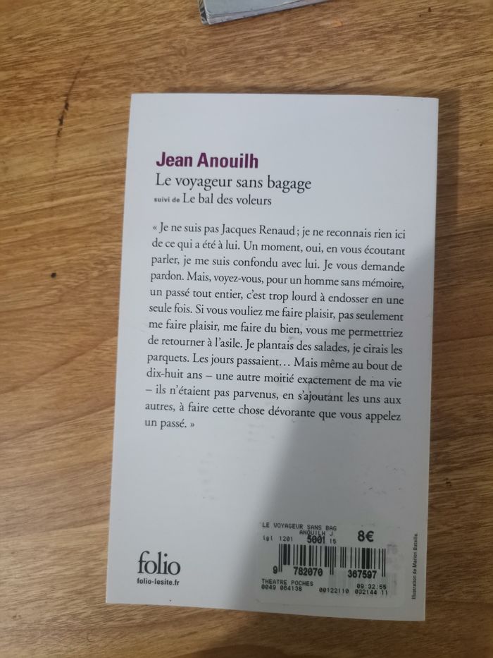 Le voyageur sans bagage – Jean Anouilh (Folio) - photo numéro 3