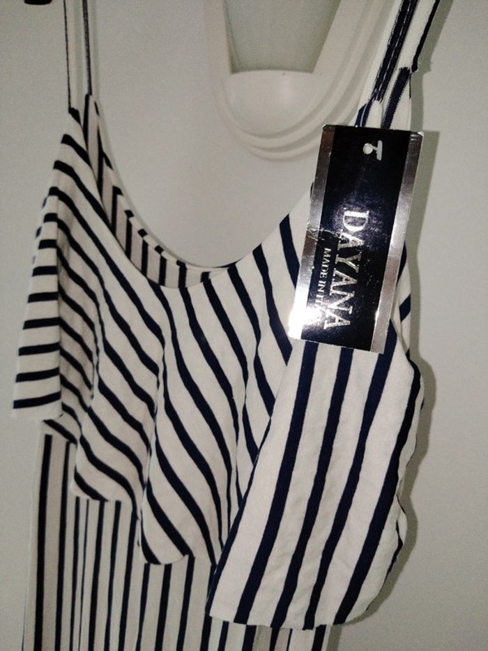 Robe longue à rayures avec fentes - photo numéro 2