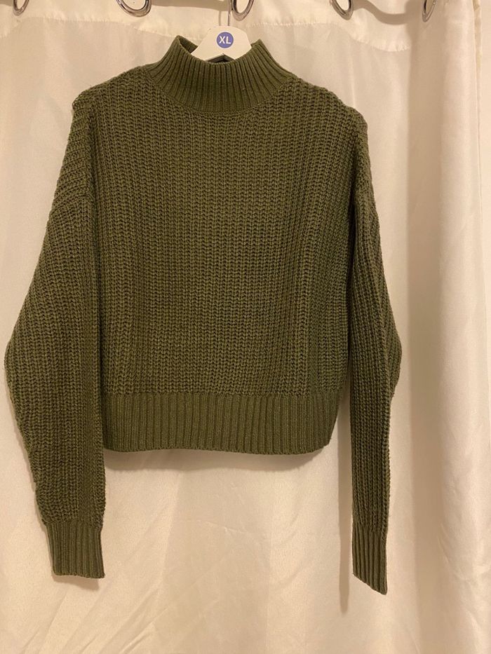 Pull court en maille H&M Divided - Vert kaki - Taille S - photo numéro 3