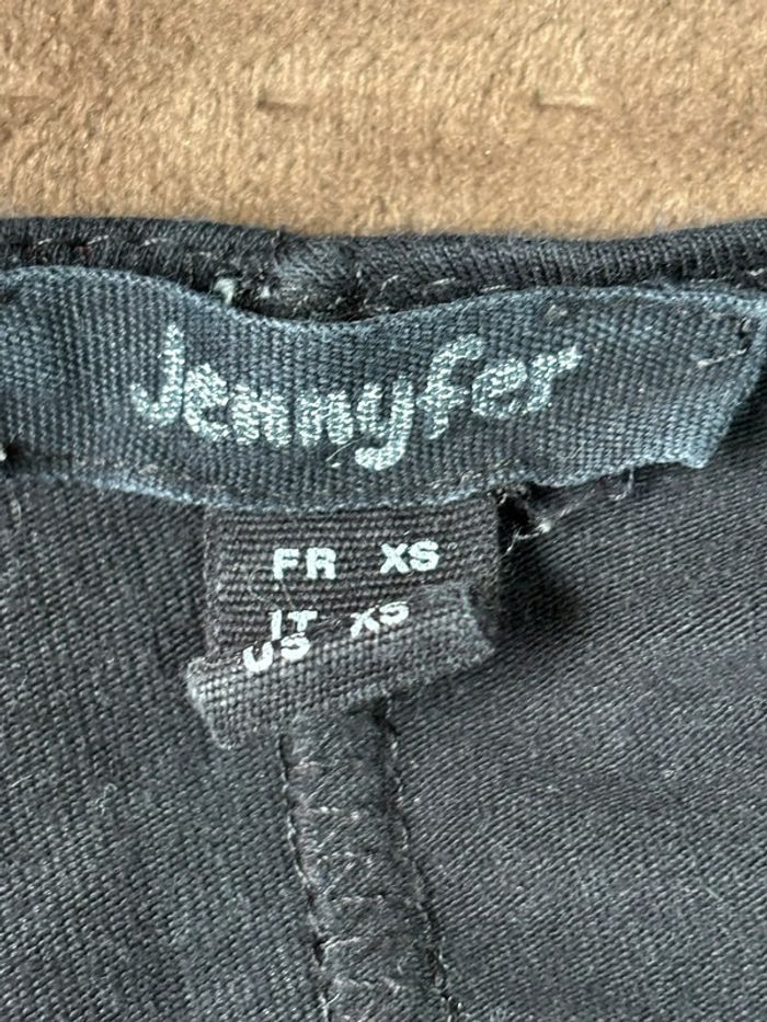 Body noir décolleté en dentelle et lacets avec bretelles au dos croisées XS - photo numéro 3