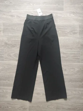 Pantalon stretch large ceinture coupe fleur noir avec poches taille 38 Grain de Malice neuf