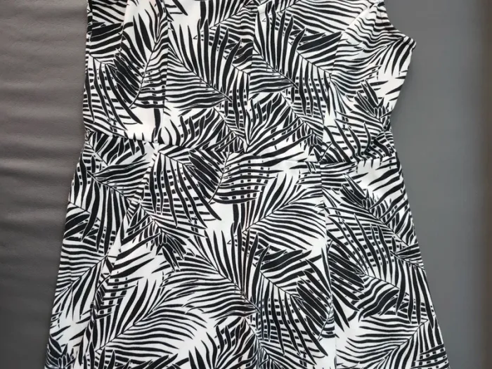 Robe femme feuilles noire et blanche women only taille xl - photo numéro 12