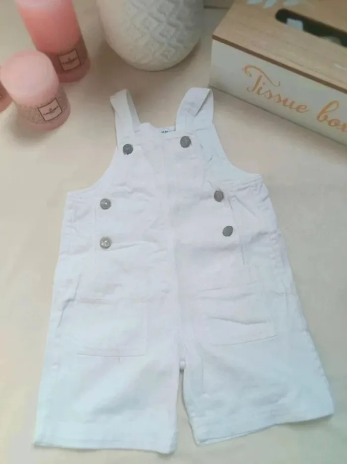 Salopette short blanc Du Pareil au Même garçon 6 mois