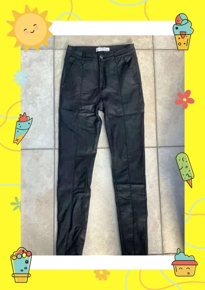 Pantalon noir skinny imitation cuir S 36 Redial Premium Denim Collection