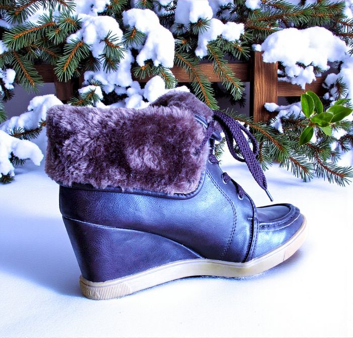 COCOPERLA - NEW - BOTTILLONS A LACETS FEMME CHOCOLAT REVERS FAUSSE FOURRURE 38 - photo numéro 9