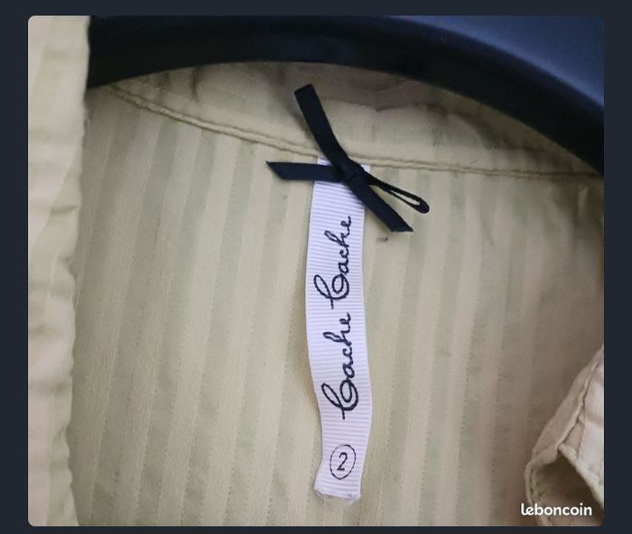 Chemisier Cache Cache, taille 2, vert clair - photo numéro 3