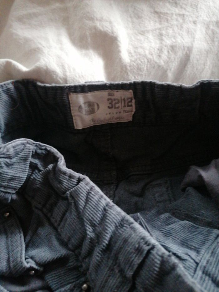 Pantalon velours côtelé anthracite 12 ans - photo numéro 3