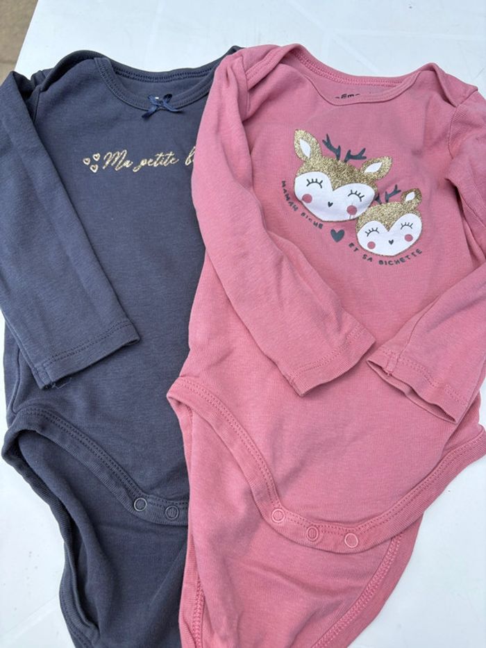 Lot de 2 bodies gémo manches longues 18 mois bichette