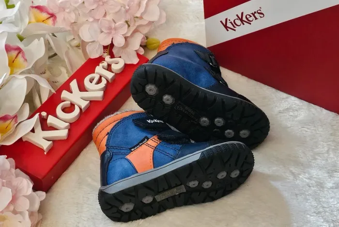 Bottes Bottines Cuir Scratch Fourrées Waterproof 1er pas 👣 Kickers T21 - photo numéro 2