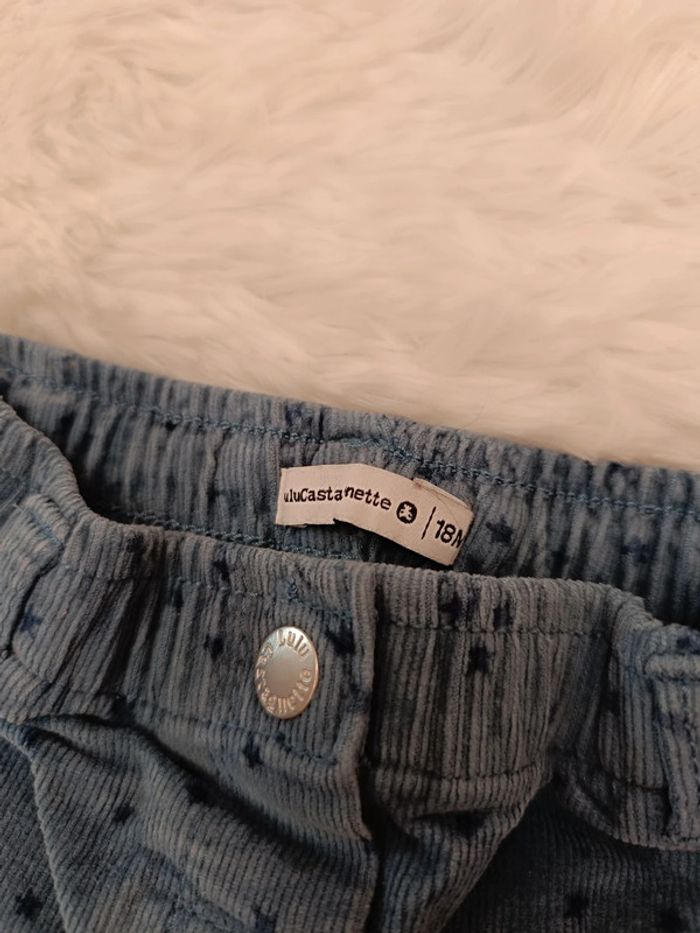 Short taille réglable velours côtelé étoiles T. 18 mois Lulu Castagnette - photo numéro 9