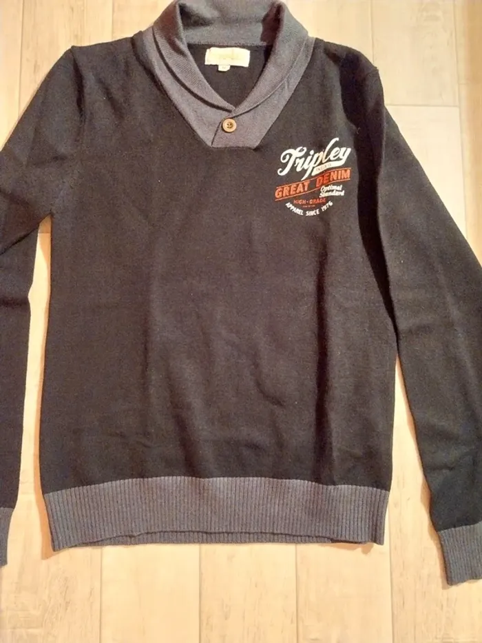 Pull noir et gris T12A - photo numéro 2