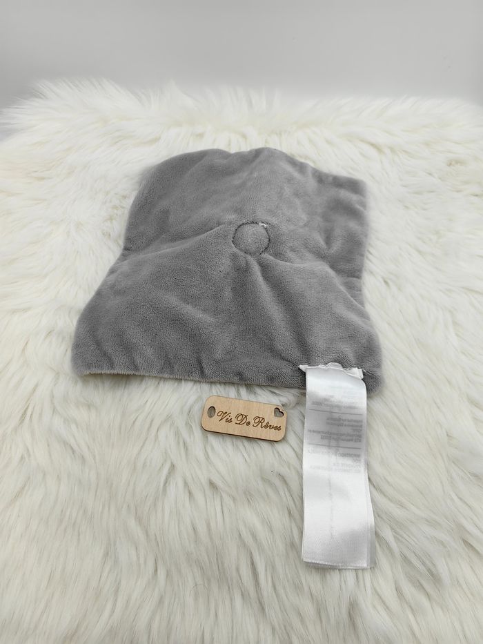 Doudou plat carré éléphant blanc gris vert lange Sergent Major - photo numéro 4