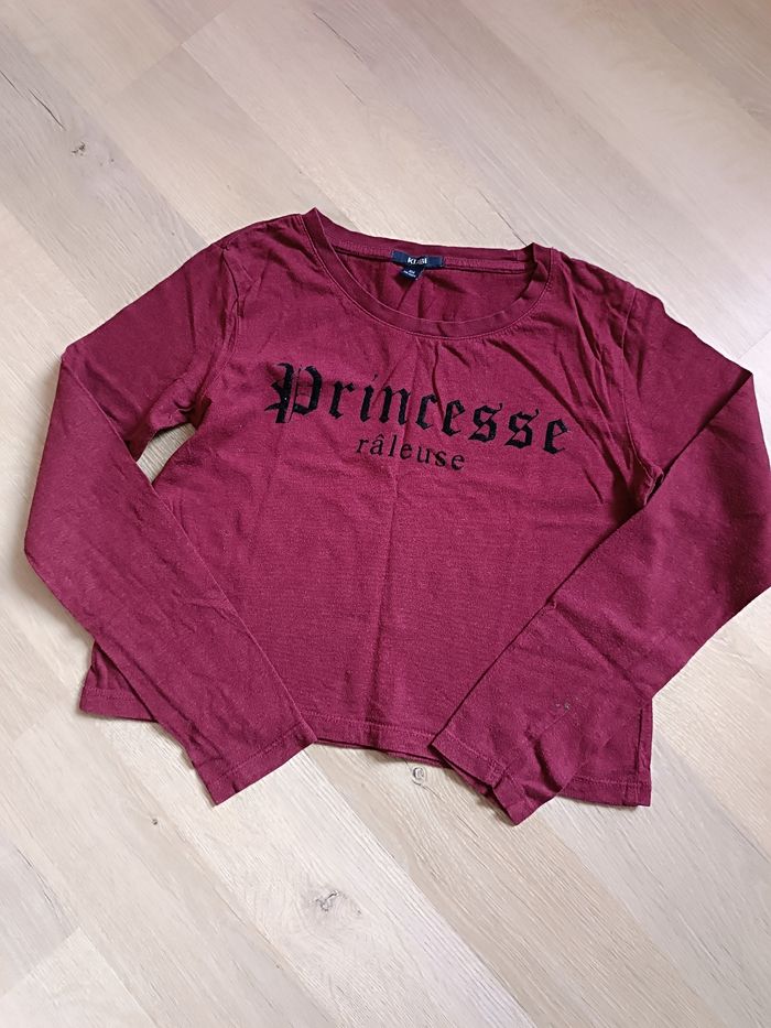 Tee-shirt crop top  manches longues
