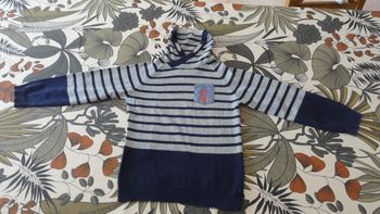 Pull fin marinière garçon okaidi 8 ans