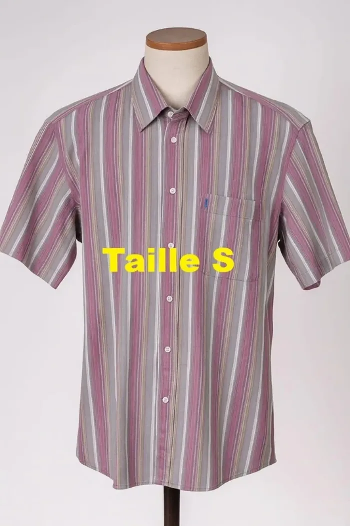 Chemise manche courte rayée multicolore B.O Taille S