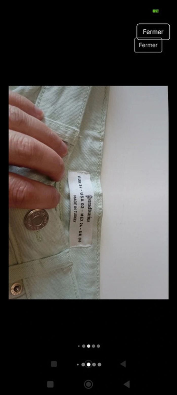 Pantalon jeans femme Stradivarius taille 34 coupe droite - photo numéro 3