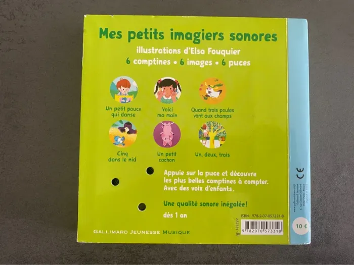 Livre sonore « Mes comptines 1, 2, 3 » Gallimard Jeunesse - photo numéro 2