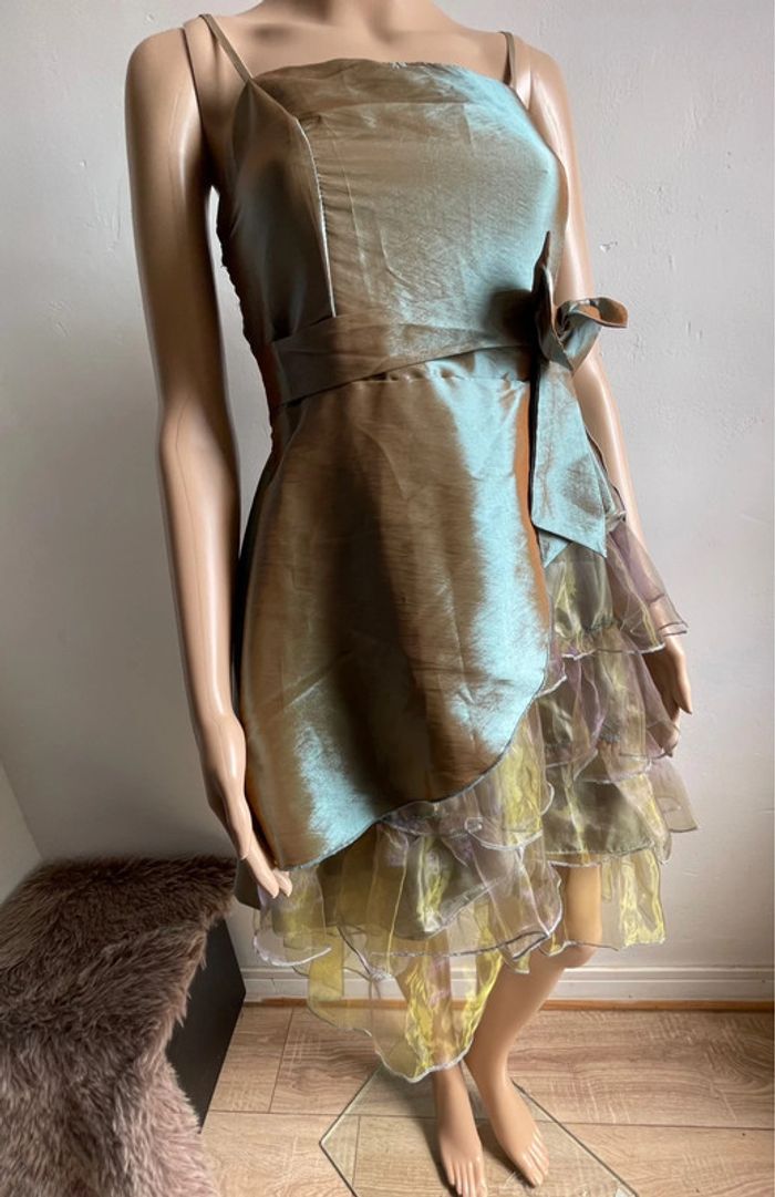 🥂 Robe Cocktail Iridescente & Volants - T.36 🥂 - photo numéro 4