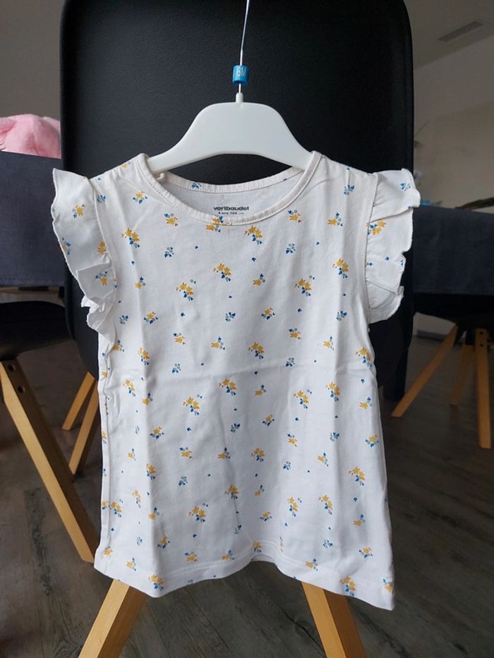 Tee-shirt manches courtes fleuris Vertbaudet 4 ans - photo numéro 2