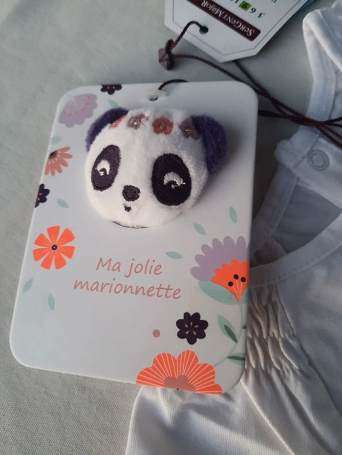 Tee-shirt Sergent Major taille 9 mois et marionnette à doigt neuf avec étiquettes - photo numéro 3