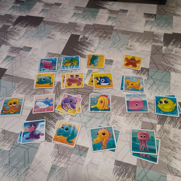 Memory jeux memo travaille mémoire observation des 3 ans 36 cartes 18 doubles thème mer