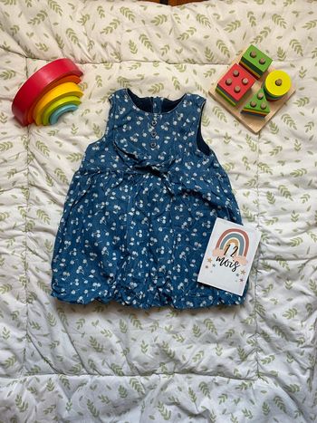 robe sans manches forme boule bleu motifs blanc 12 mois kimbaloo