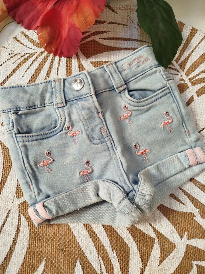 Short fille 3 mois Orchestra flamand rose - photo numéro 2