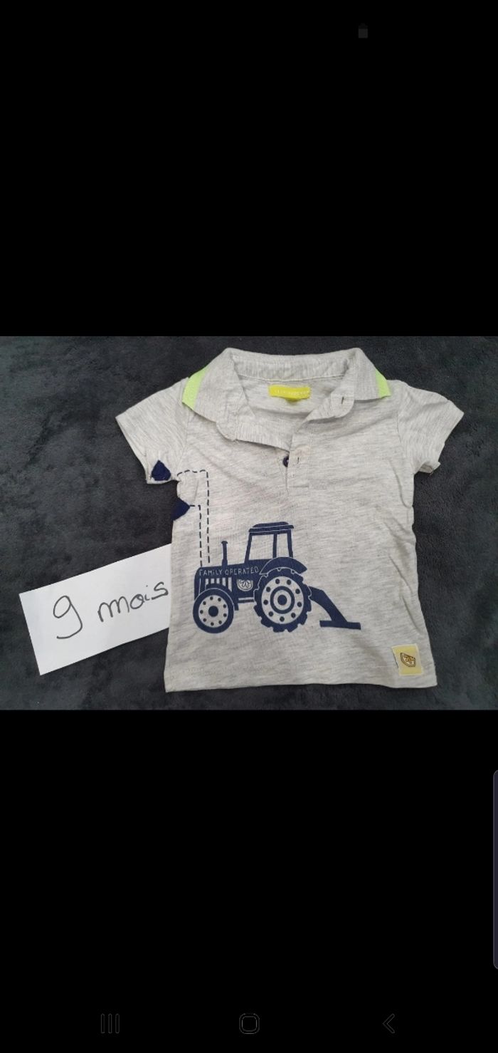 Lot t-shirts tracteur 9 mois - photo numéro 3