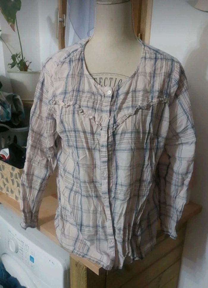 Blouse chemise rose pale