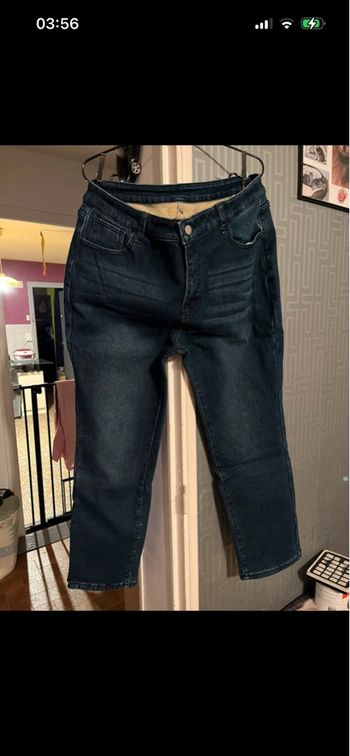 Jeans molletonné T XXL bleu foncé