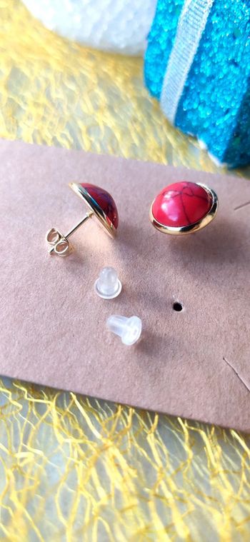 Boucles d'oreilles en Magnésite Rouge Persan