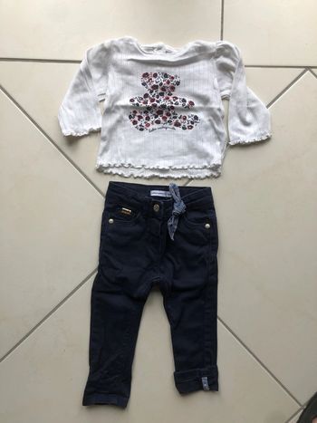 Ensemble pantalon + t-shirt manches longues 12 mois