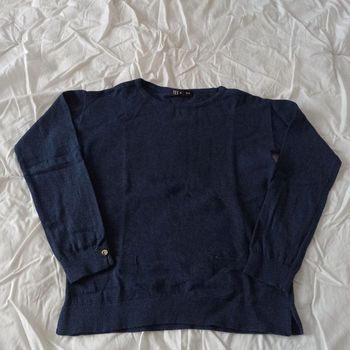 Pull fin bleu fille