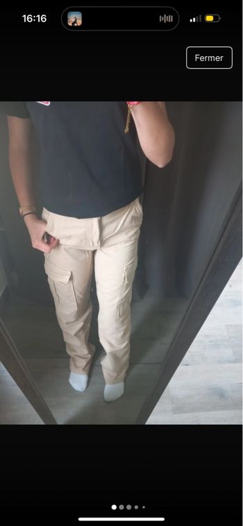 jeans cargo beige femme