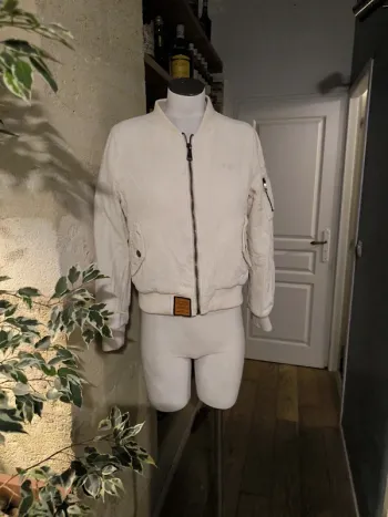 Bombers blanc en velours côtelé taille S