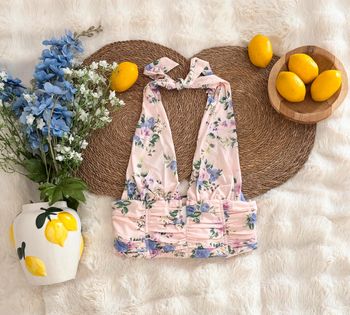 Top rose fleuri Zara taille M