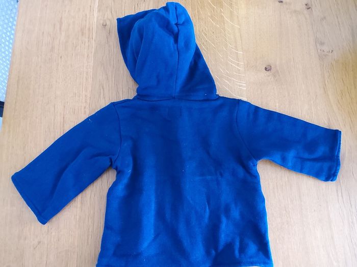 Gilet bleu marine à capuche Mots d'enfants 12 mois - photo numéro 2