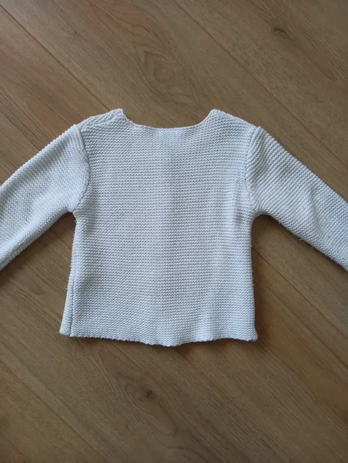 Gilet maille blanc 18 mois - photo numéro 3