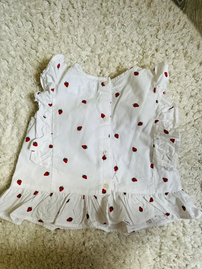 Blouse imprimée fraises 12/18 mois Zara - photo numéro 3