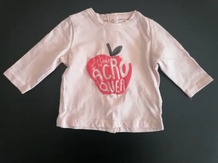 T-shirt manches longues imprimé 3 mois Gémo