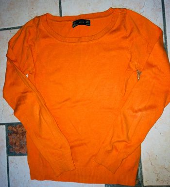 Pull orange Zara neuf 38