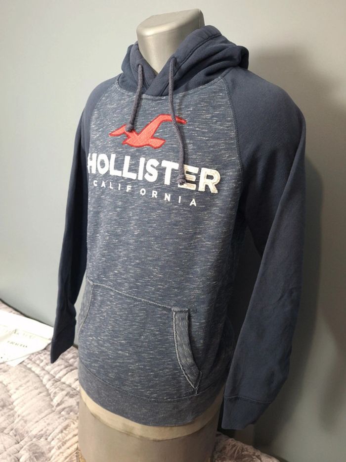 Sweat à capuche / hoodie hollister - taille S - bleu homme (322) - photo numéro 4
