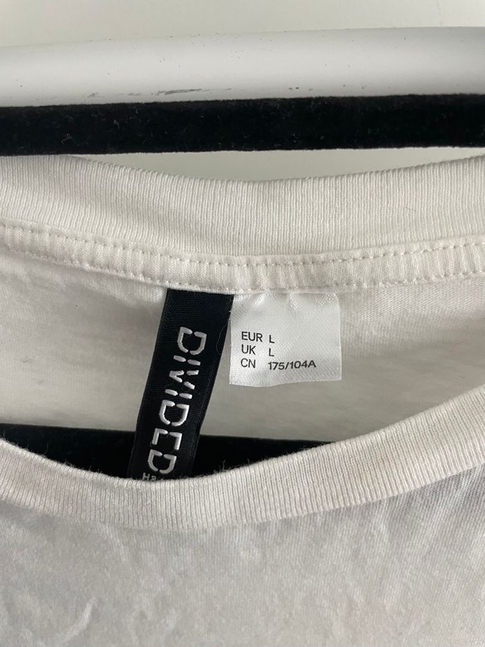 T-shirt blanc manche ballon - H&M - taille L - photo numéro 3