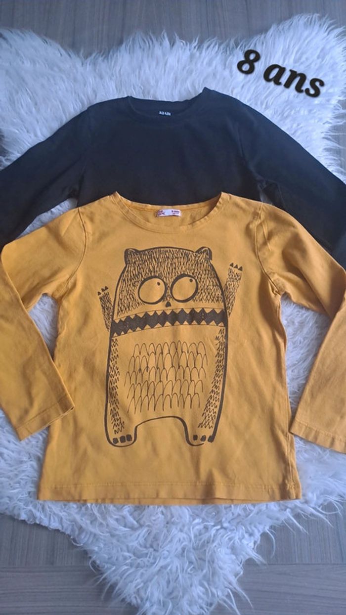 Lot 2 Tee-shirt manches longues 8ans