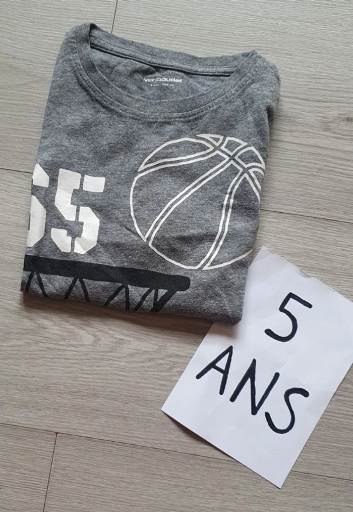 Maillot t-shirt manches courtes 5ans garçon 108cm - photo numéro 2