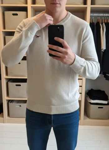 Pull col V Hollister beige