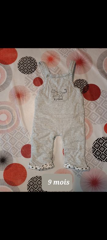 Salopette molletonnée mixte 👦 👧 taille 9 mois